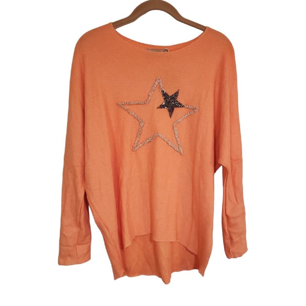 NWT Free For Humanity Orange Doublestar Top One Size MSRP $86